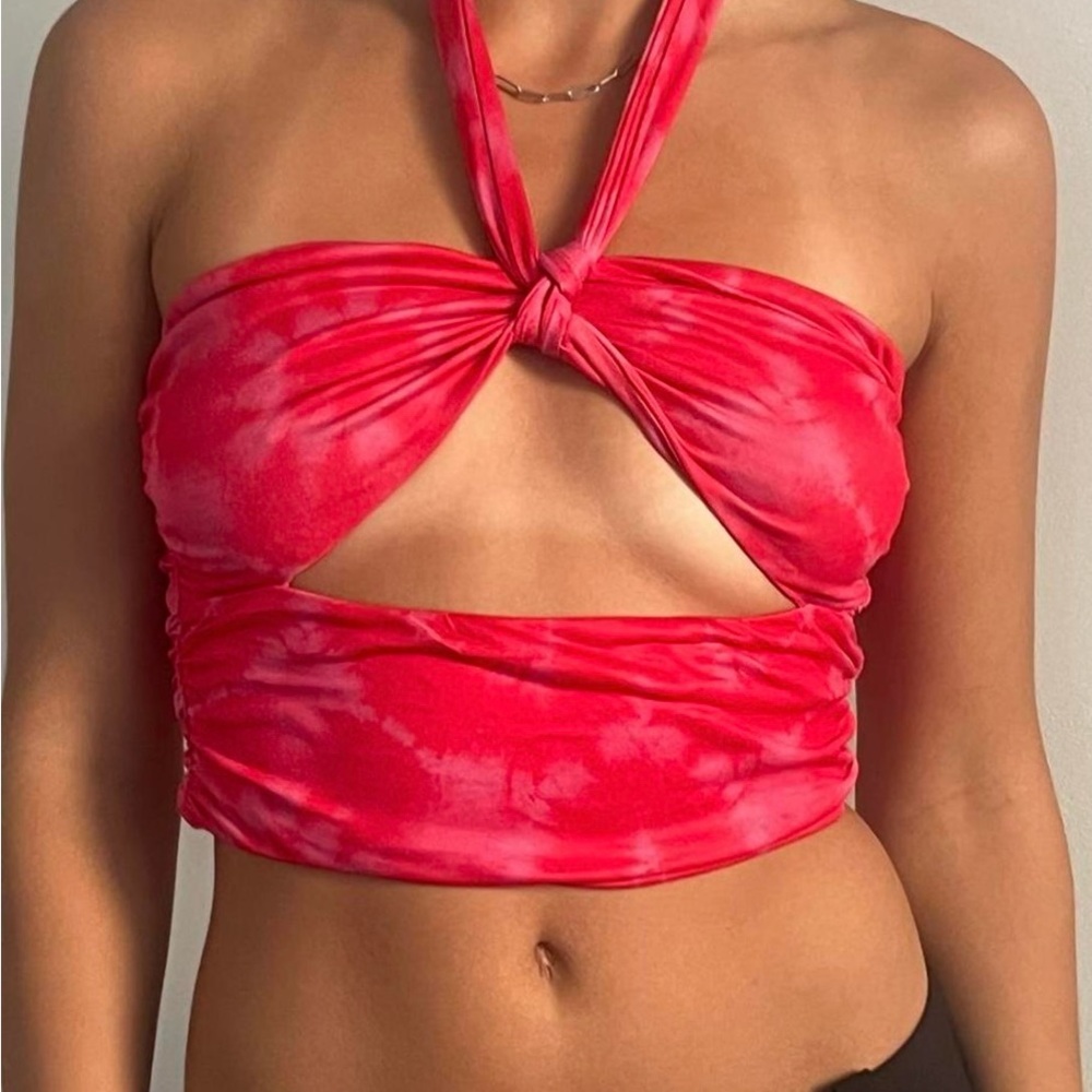 I.AM.GIA., Pink Tie Dye Crop Top, Size S